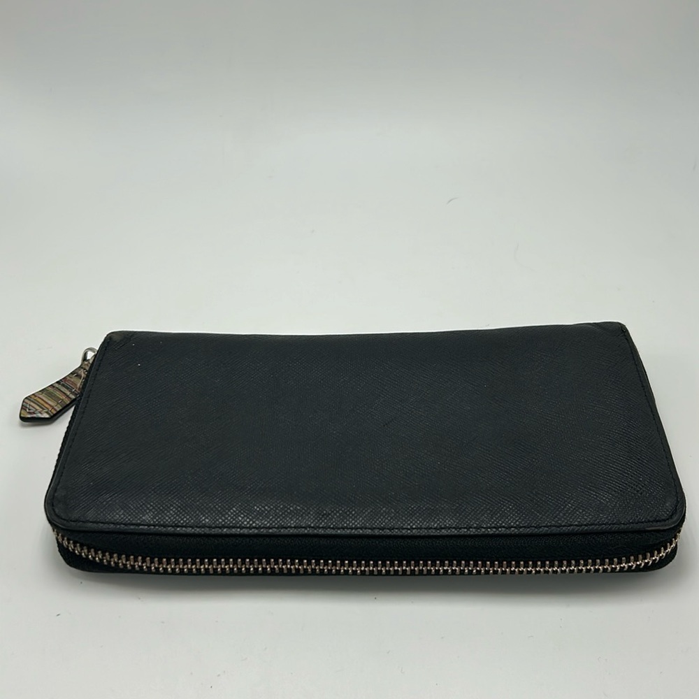 Paul Smith Long Wallet Round Zip Black Women's Vintage Y2k Leather